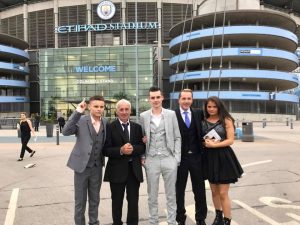 Tony Drewitt-Barlow & family at Manchester City Football ground