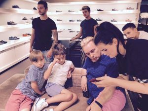 Barrie Drewitt-Barlow & the kids on a shopping trip